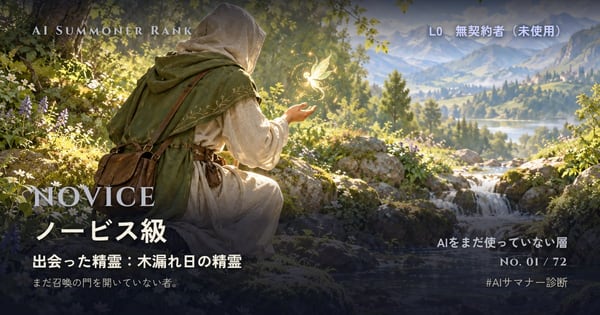 ノービス級のカード No.1「木漏れ日の精霊」